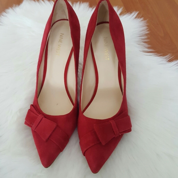 Nine West Shoes - Nine West Scarlett red suede leather heel shoes